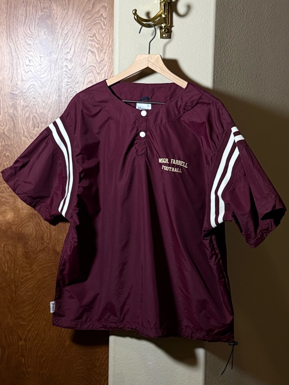 Vintage Boathouse Sports Football Nylon Warm Up Shirt Made in USA XL